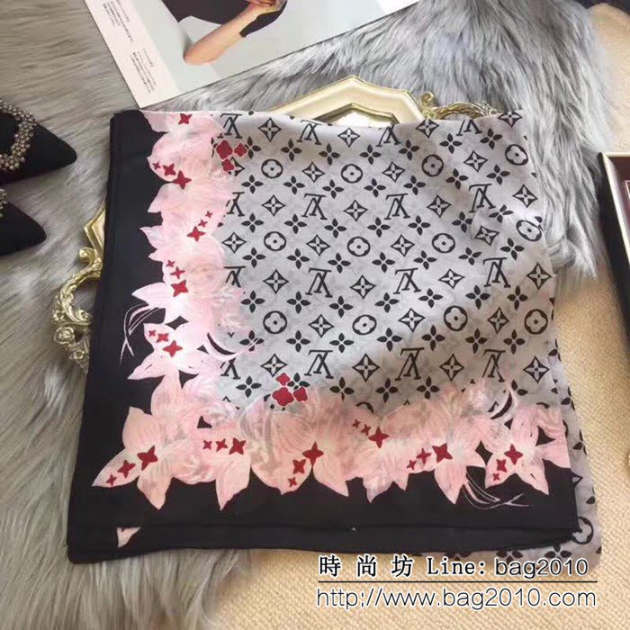 路易威登LV熱賣款經典真絲系列 經典老花四葉草桑蠶絲絲巾 LLWJ6348